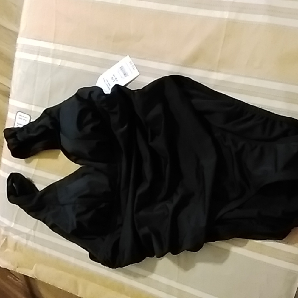 TIME AND TRU BATHING SUIT, BLACK, 1 PC,